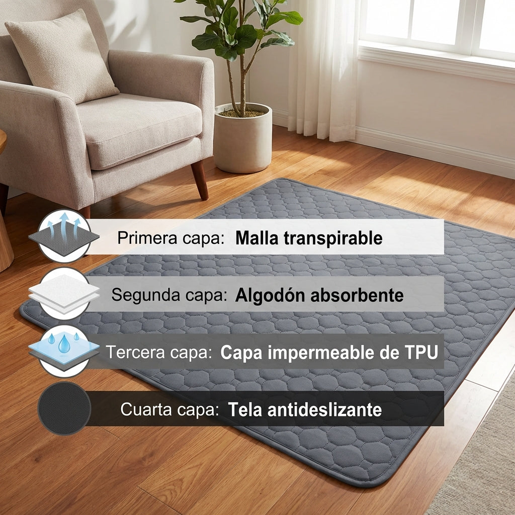 Alfombrilla Absorbente Reutilizable para Mascotas