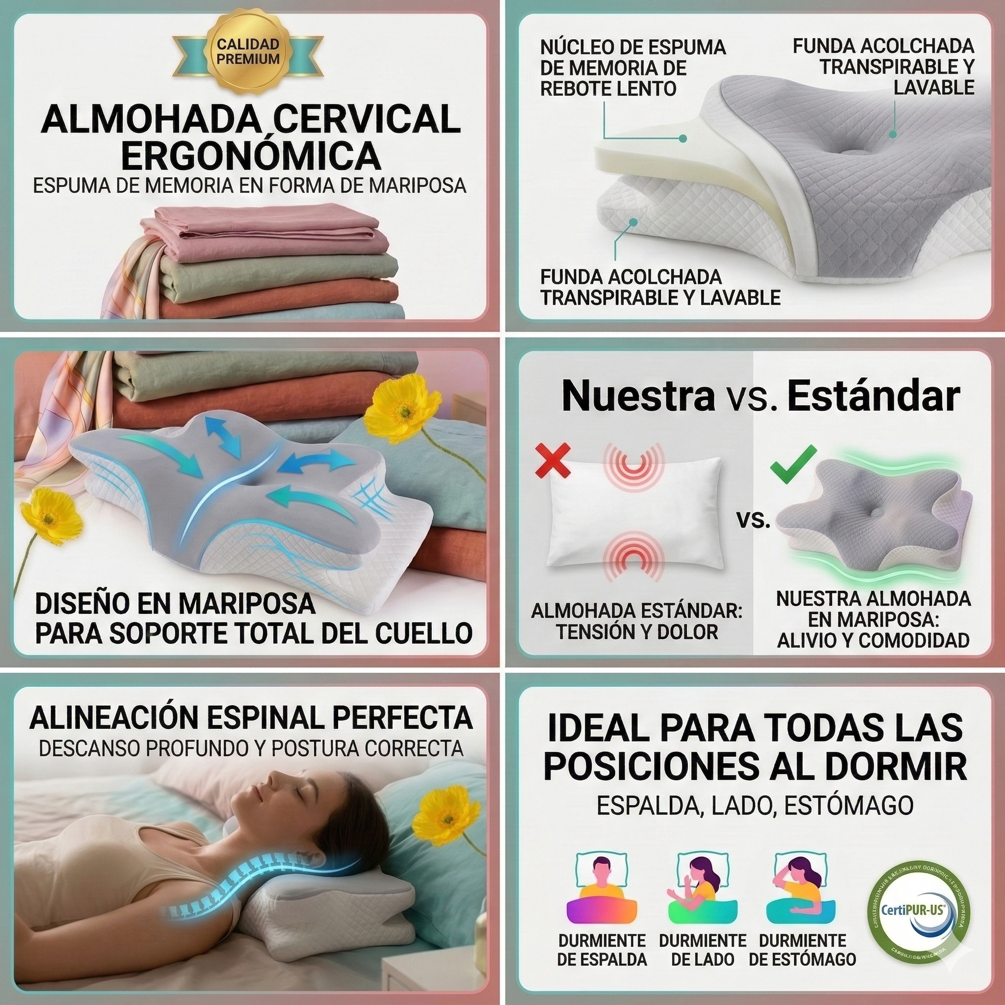 Almohada Cervical de Memory Foam