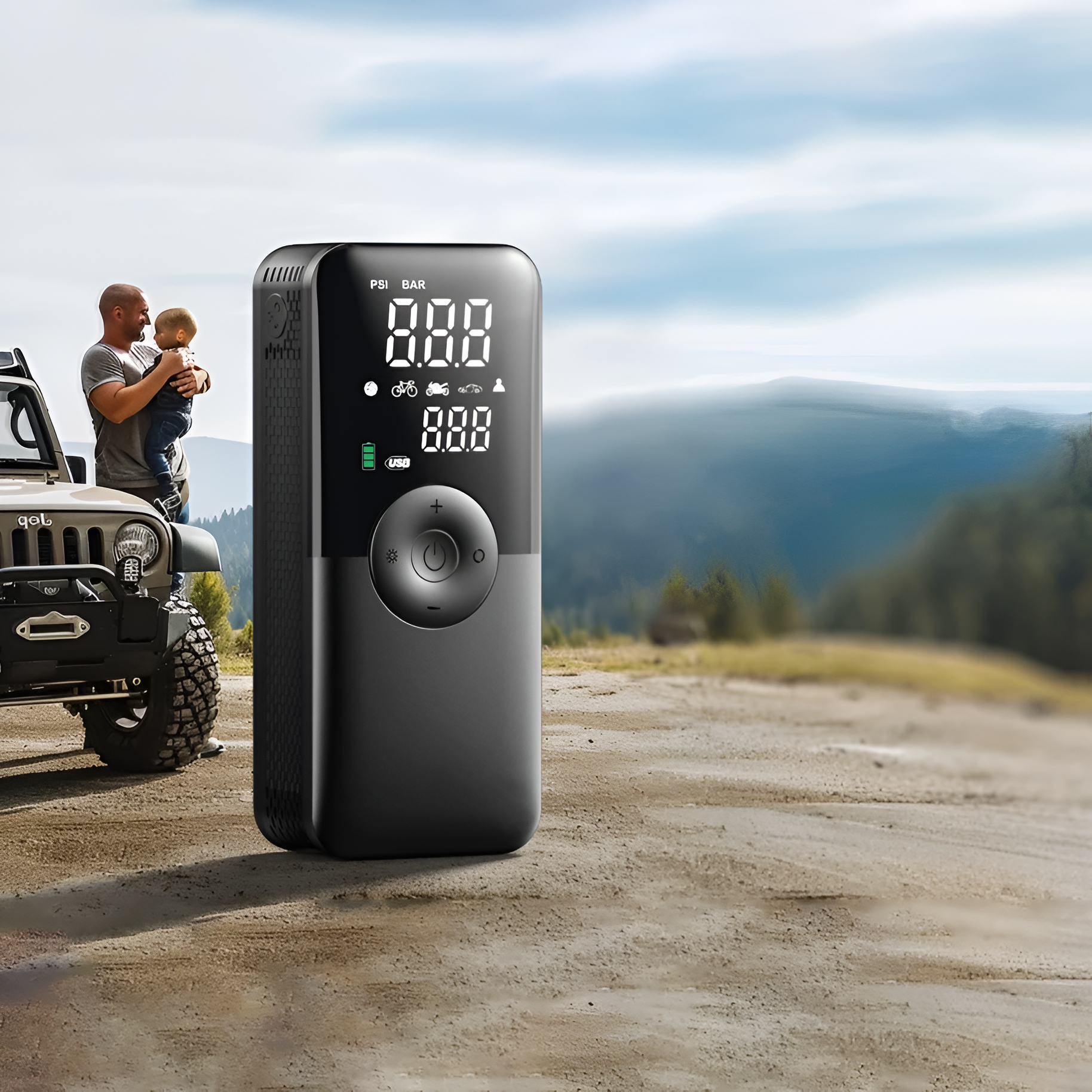 Mini Inflador de Neumáticos Portátil con Apagado Automático