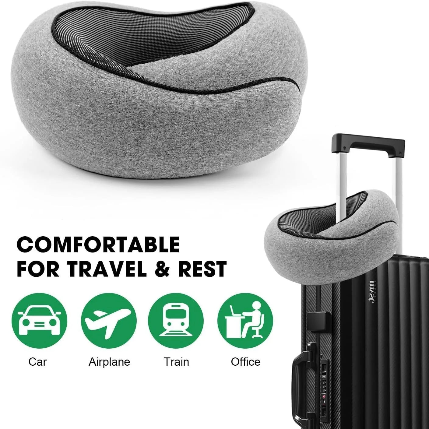 Adjustable U-Shaped Memory Foam Travel Pillow