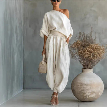 AURAVIA – CASUAL 2-PIECE COTTON LINEN SET
