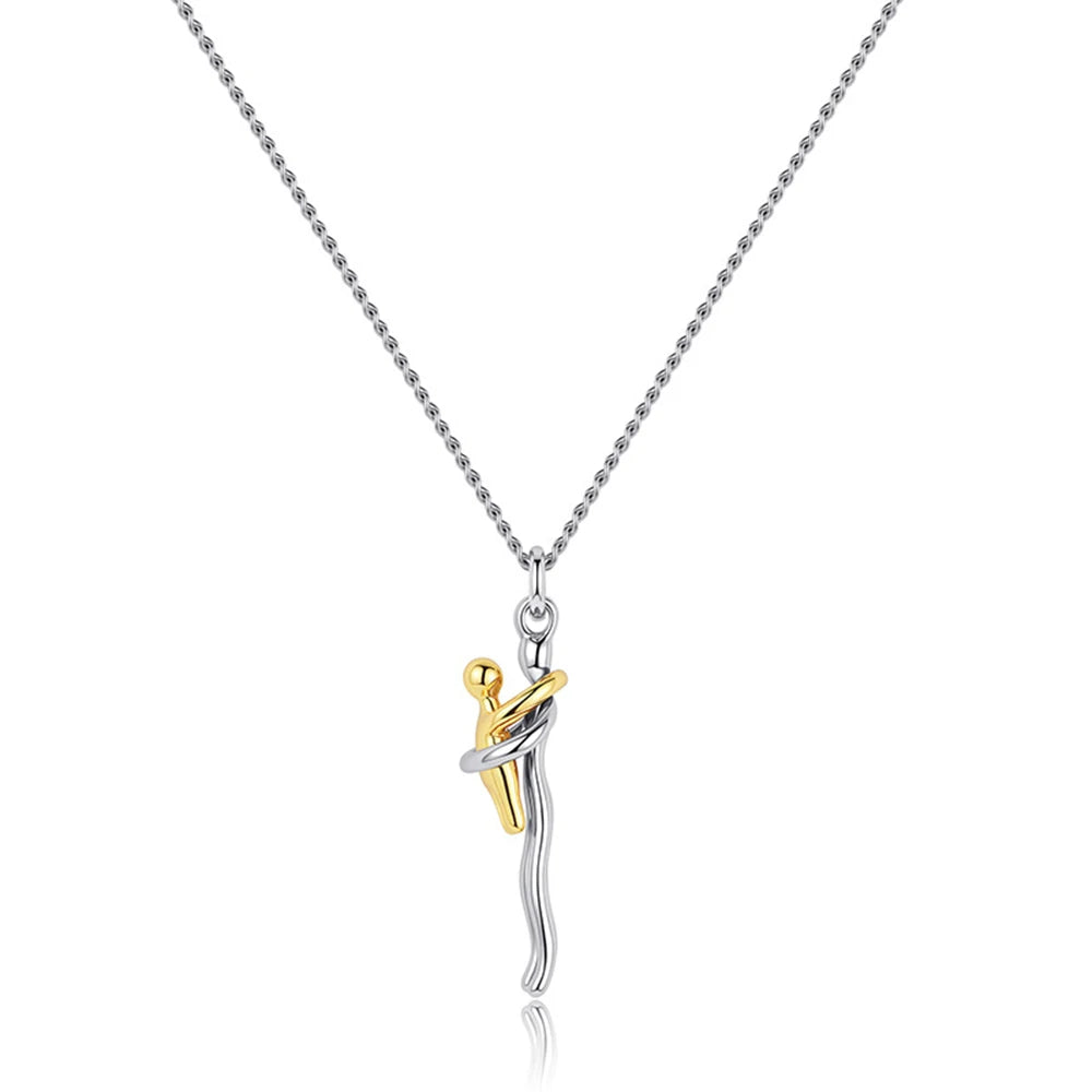 AMORÉA – 14K GOLD-PLATED HUG PENDANT NECKLACE