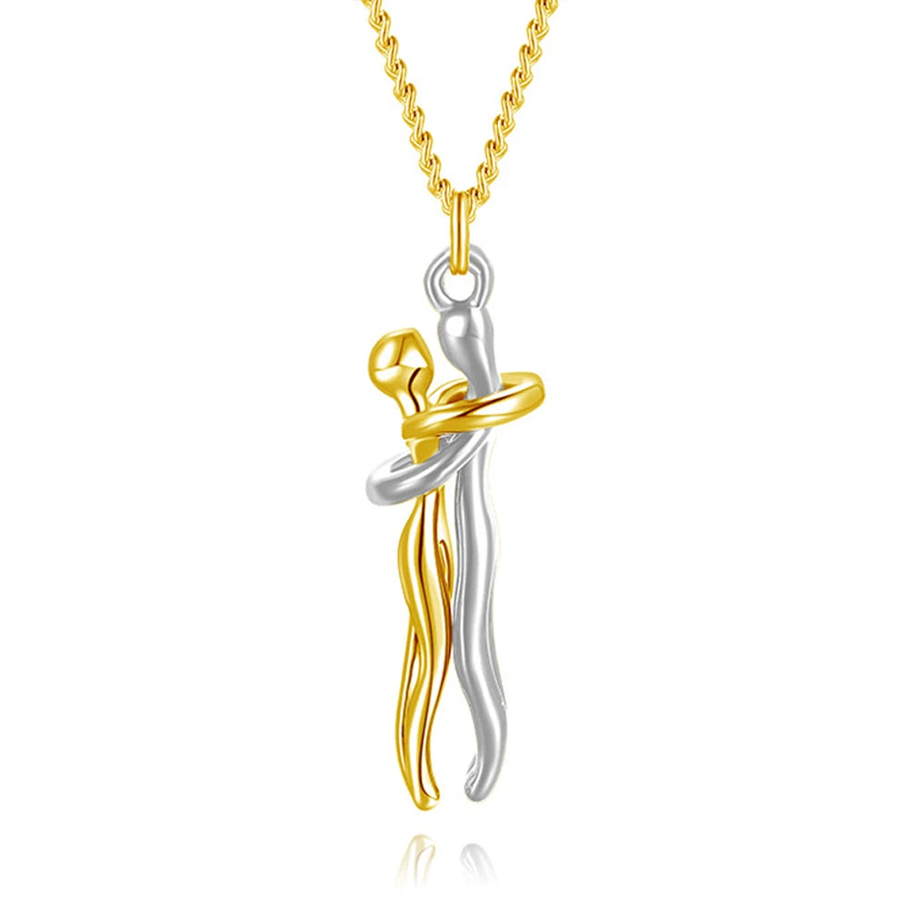 AMORÉA – 14K GOLD-PLATED HUG PENDANT NECKLACE
