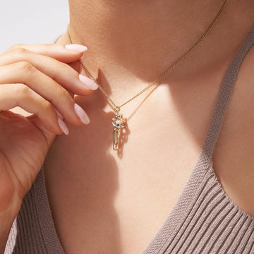 AMORÉA – 14K GOLD-PLATED HUG PENDANT NECKLACE