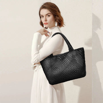 AVELIÉ – WOVEN VEGAN LEATHER TOTE BAG