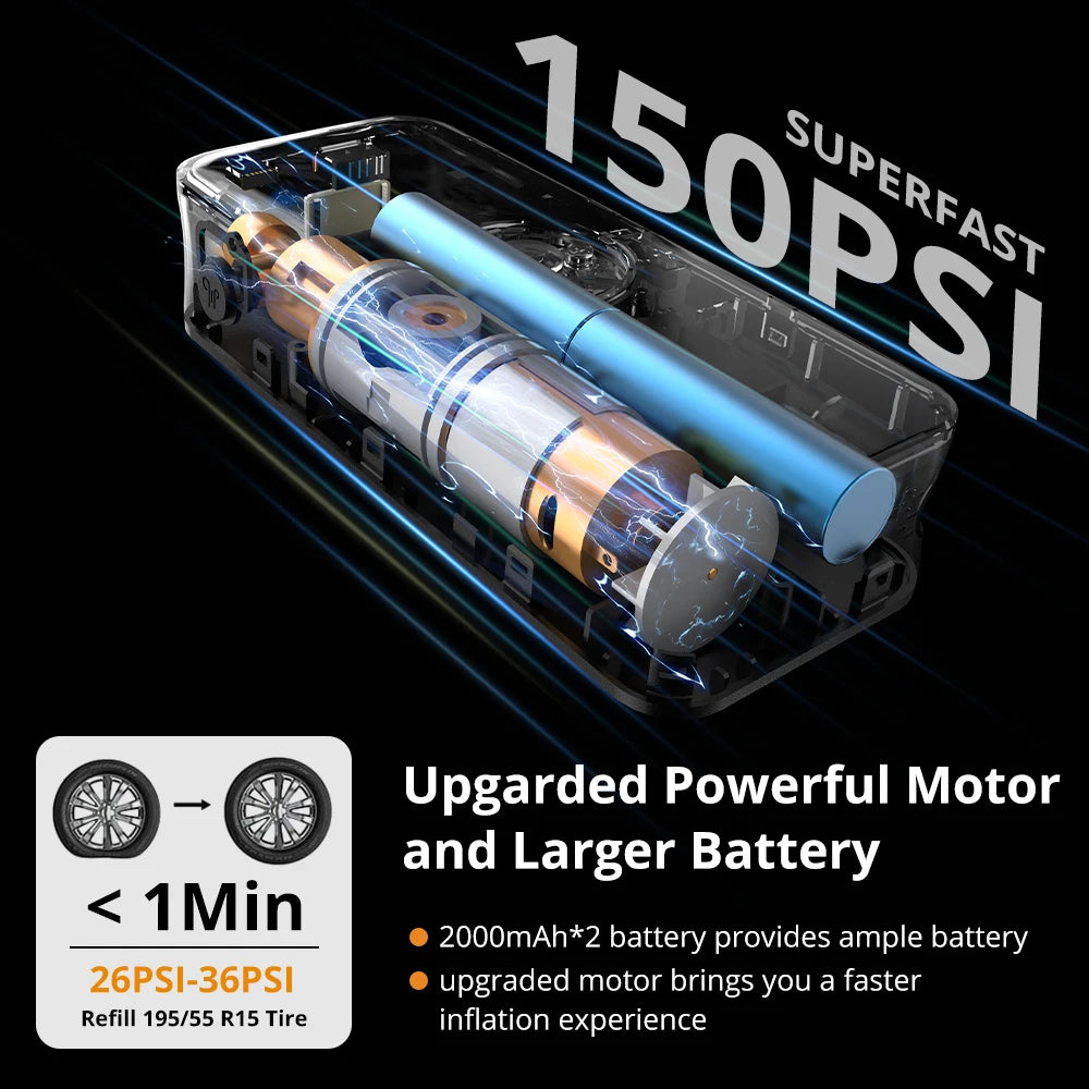 Mini Inflador de Neumáticos Portátil con Apagado Automático