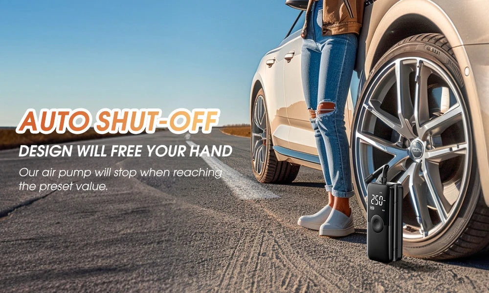 Mini Inflador de Neumáticos Portátil con Apagado Automático