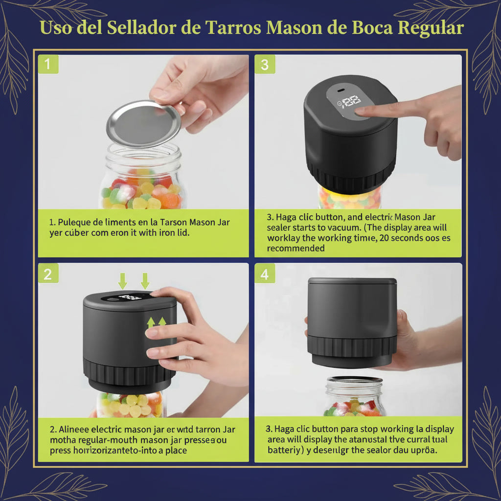 Sellador al Vacío para Frascos Mason