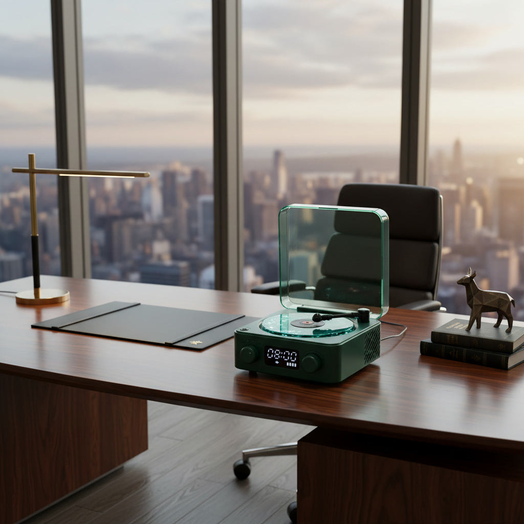 Reproductor de Vinilos Retro con Altavoz Bluetooth