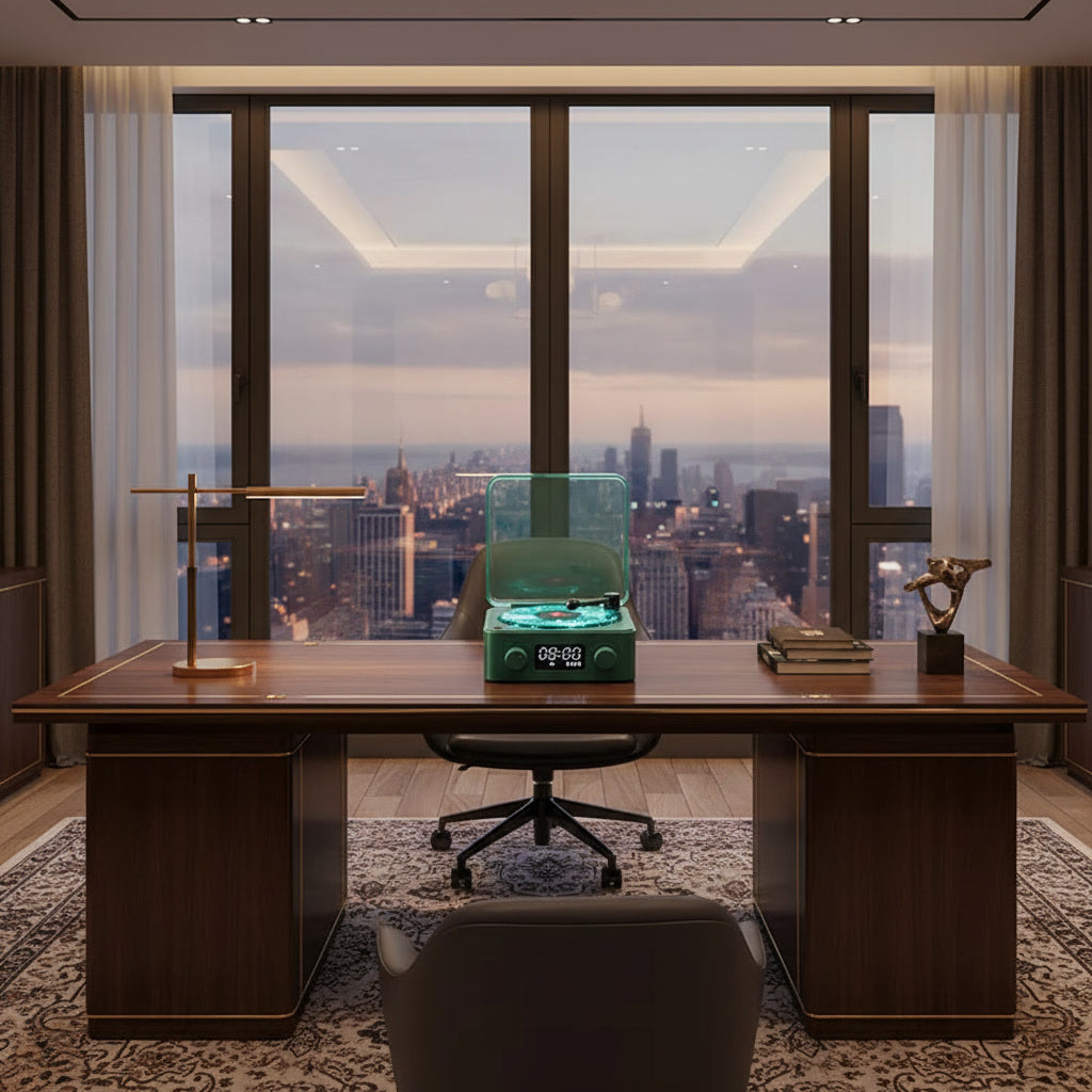 Reproductor de Vinilos Retro con Altavoz Bluetooth