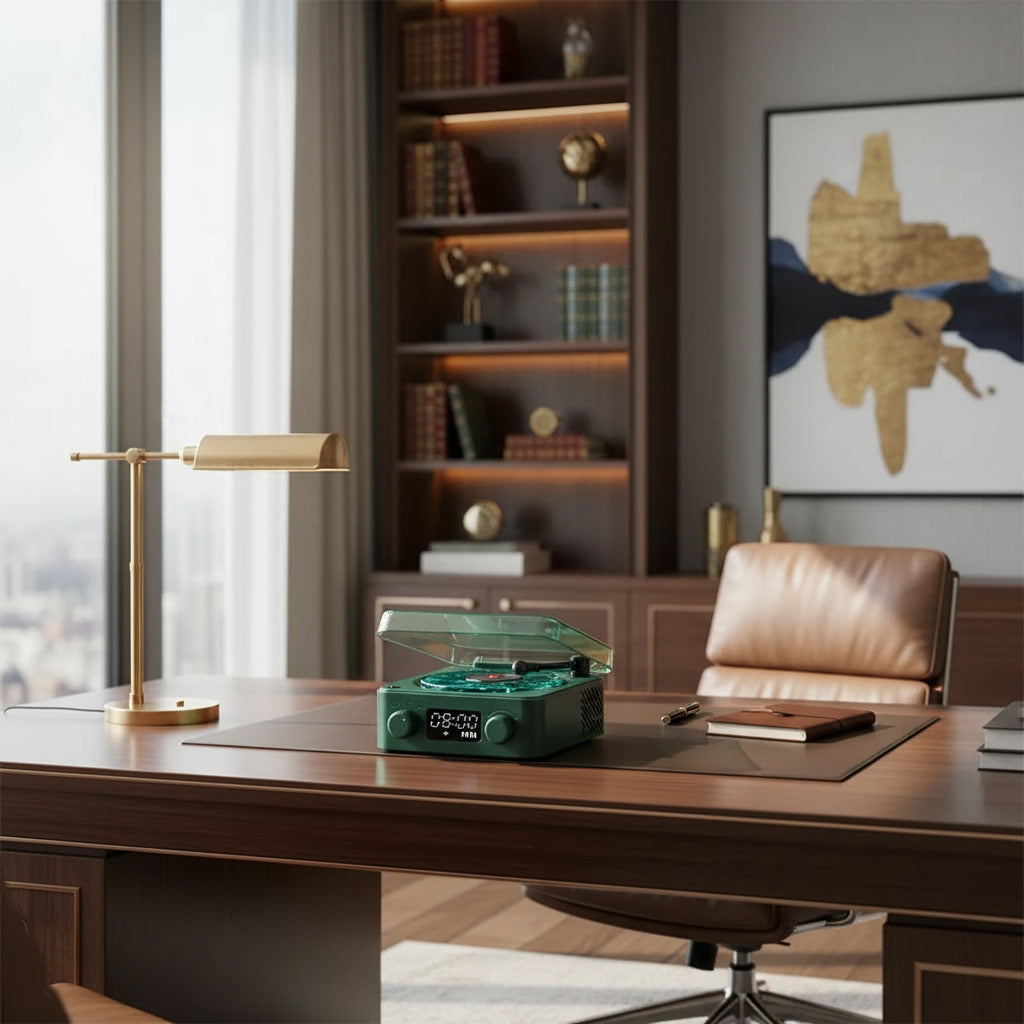 Reproductor de Vinilos Retro con Altavoz Bluetooth