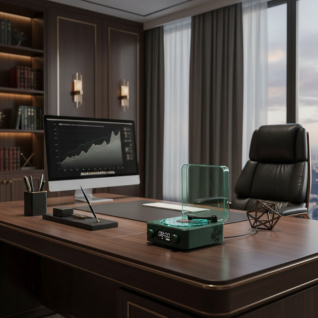 Reproductor de Vinilos Retro con Altavoz Bluetooth