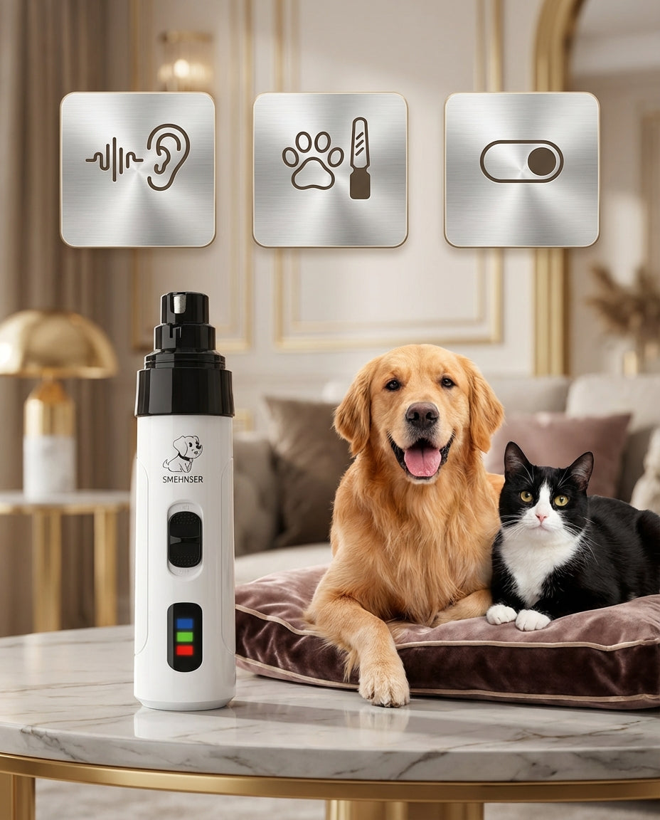 Cortaúñas Eléctrico para Mascotas – Lima de Uñas USB para Perros y Gatos, Portátil y Silencioso